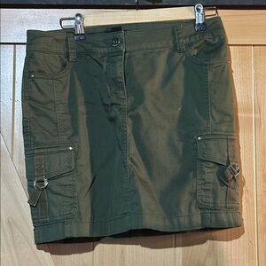 White House Black Market Olive Mini Skirt